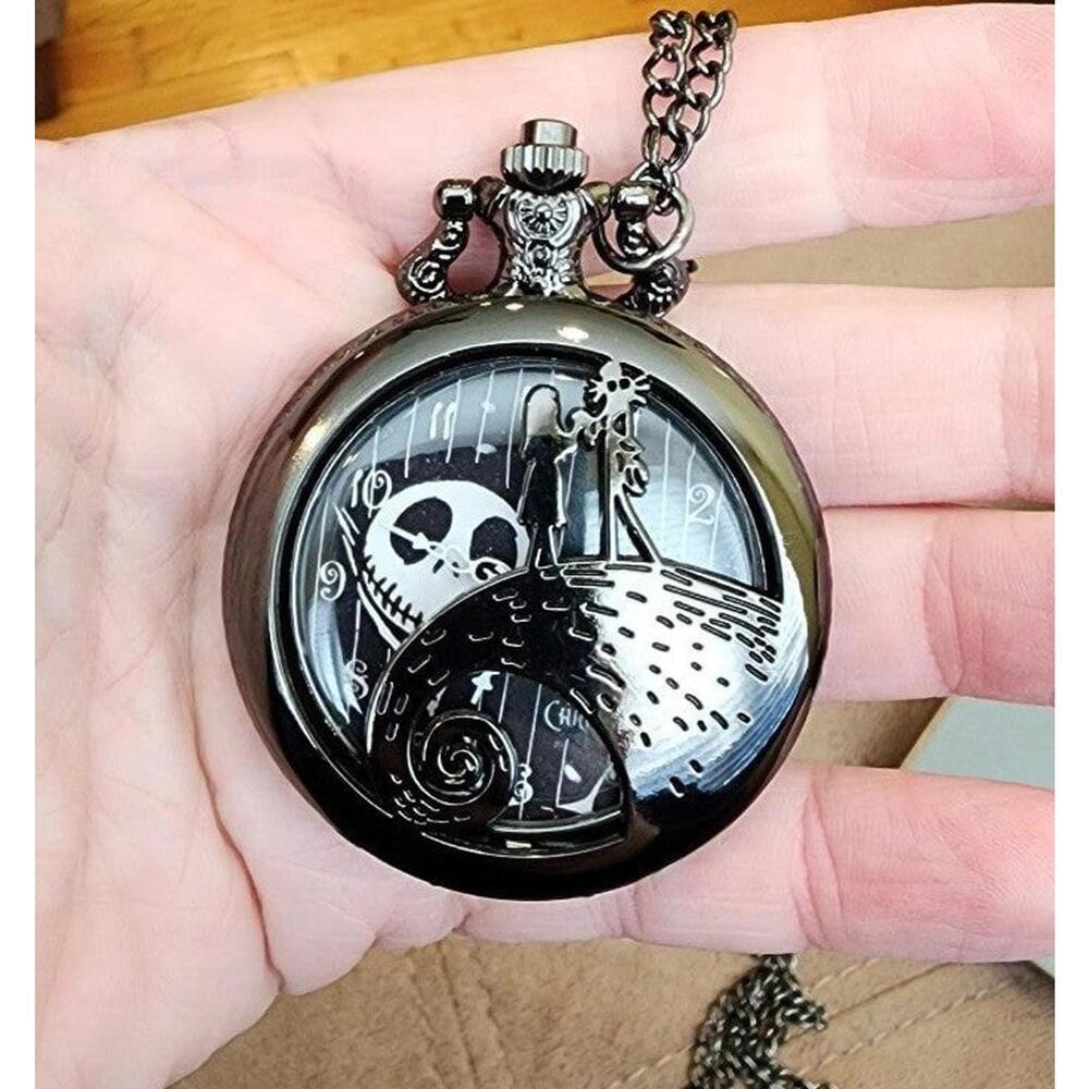 Nightmare before christmas pocketwatch necklace